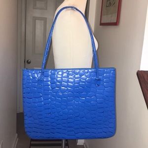 Vintage Dover Electric Blue Faux MockCroc XLTote😘